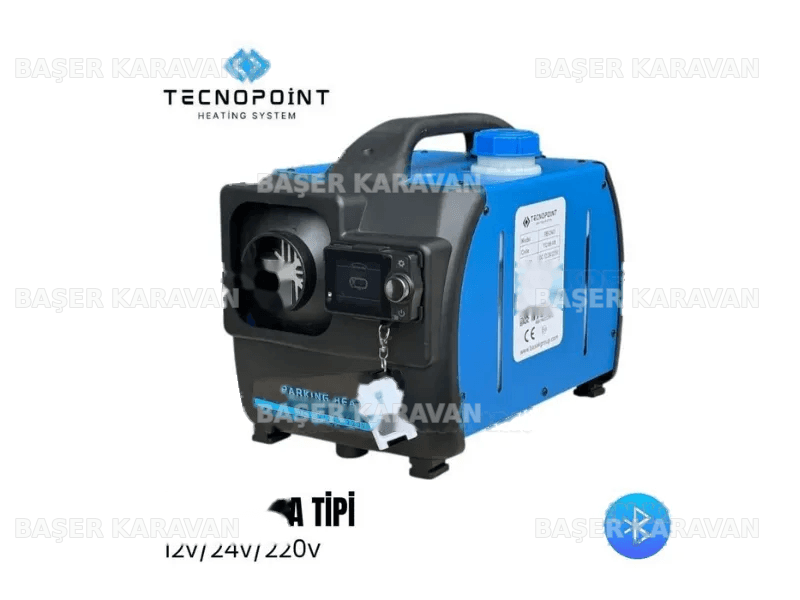 TecnoPoint 5 kW Çantalı Taşınabilir Dizel Karavan Isıtıcısı (12V / 24V / 220V Bluetooth'lu)