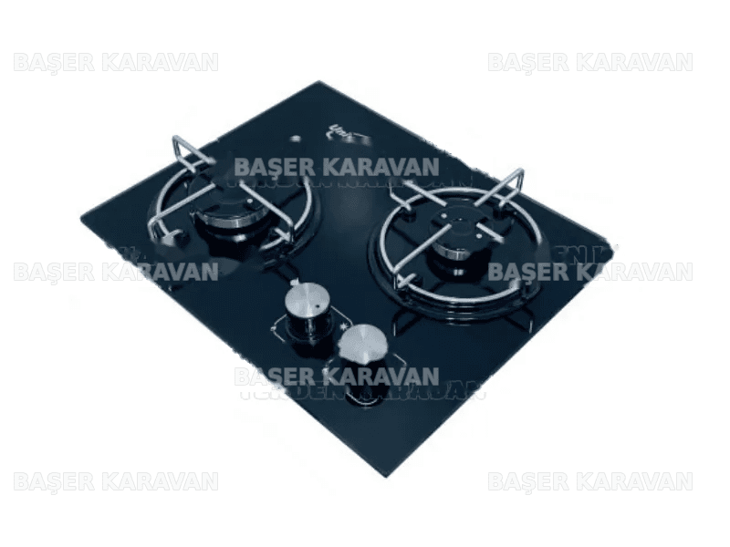 İki Gözlü Çapraz Cam Ocak Gaz Emniyetli
