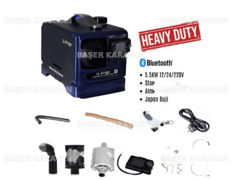 U-Frigo 5 kW Çantalı Taşınabilir Dizel Karavan Isıtıcısı 12V