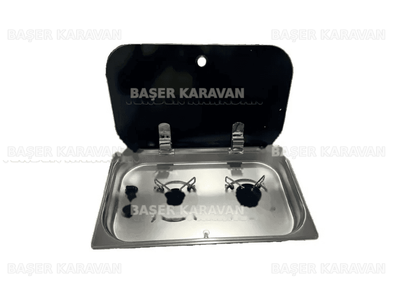 Universal 2 Gözlü Cam Kapaklı Ocak