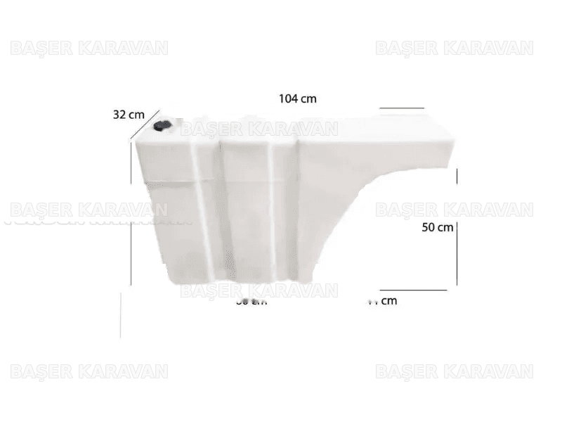 Karavan Su Deposu 150 Litre 104x32x60cm Teker Üstü Uyumlu