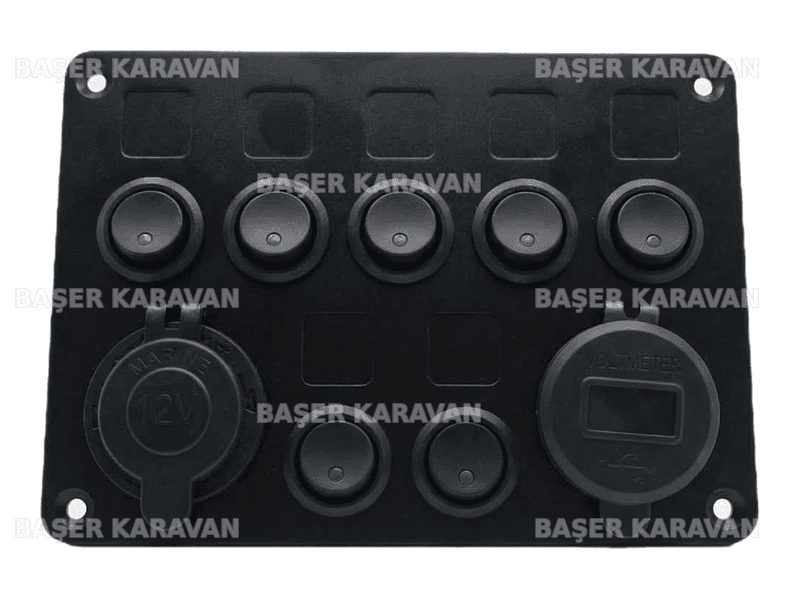 6 Lı Marin Kontrol Paneli USB + Voltmetre