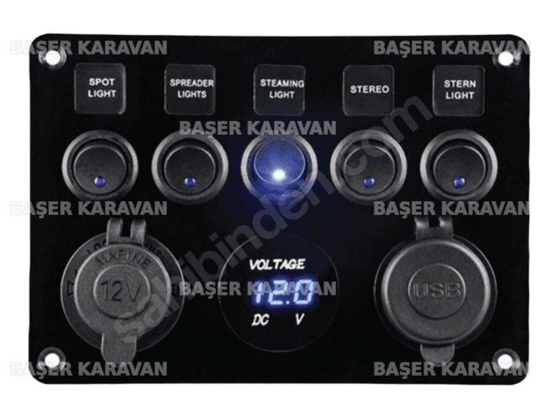 7 Li Marin Kontrol Paneli USB + 2PD + Voltmetre