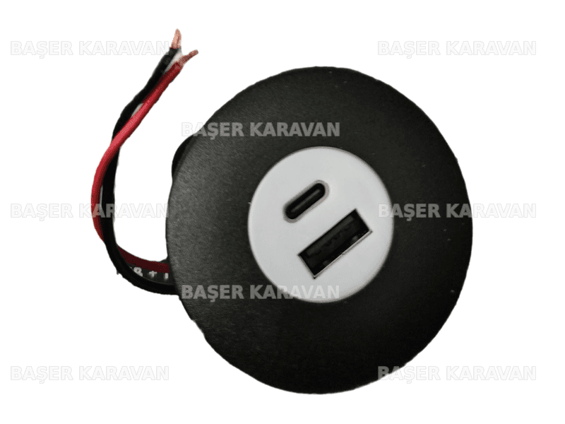 Karavan Çift USB ve Type-C Şarj Soketi 12V/24V